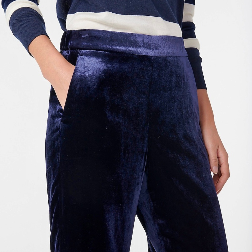 J. Crew Pull-on Peyton pant in blue velvet, Size 6
